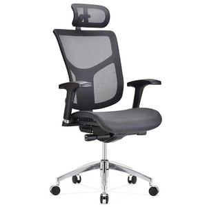 GM Seating Dreem II Ergonomic Office Chair - Mesh Hi Back Executive Desk Chair - Chrome Base with Headrest & Seat Slide - Modern Comfortable Desk Chair for Home and Office - 4D Adjustable Armrest – Black