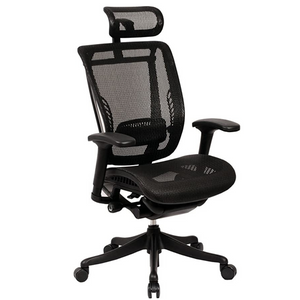 GM Seating Enklave Ergonomic Office Chair - Mesh Hi Back Executive Desk Chair - Adjustable Lumber support & Armrest - Black Base with Headrest & Seat Slide - Modern Comfortable Desk Chair for Home and Office – Black