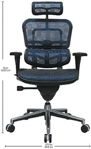 Ergohuman High Back Swivel Chair with Headrest, Black Mesh & Chrome Base - ERGOLUXSEATING.COM