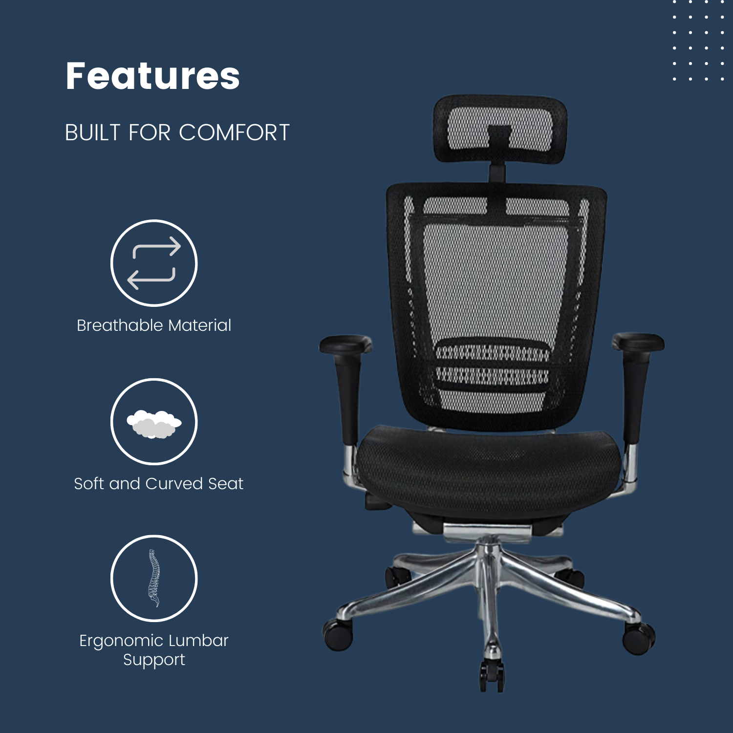 Ergonomic Office Chair, Comfortable High Back Mesh Computer Chair Rolling  Desk Chair - 4D Adjustable Armrest, Adjustable Headrest, Dynamic Lumbar