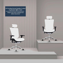 Load image into Gallery viewer, GM Seating Dreem XL White Genuine Leather Executive Office Chair