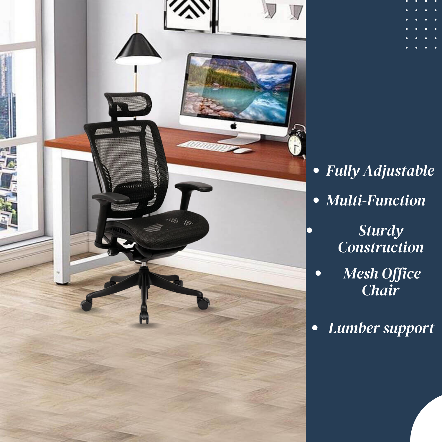 Glide Ergonomic Mesh Office Chair with Headrest and Lumbar Support