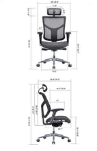 Load image into Gallery viewer, GM Seating Ergonomic Mesh Office Chair Dreem II Mesh Series, Black Mesh, Chrome Base (Headrest) - ERGOLUXSEATING.COM